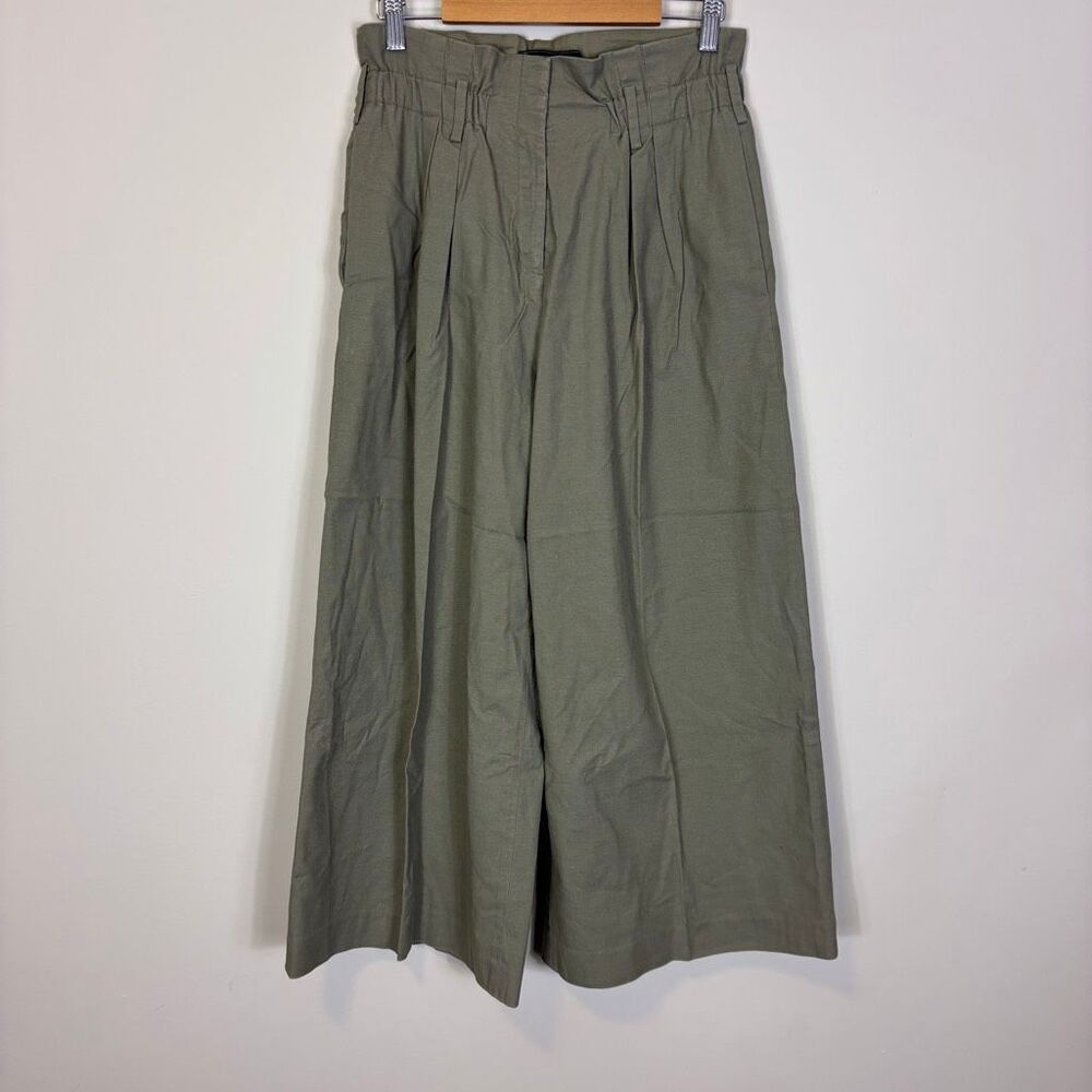 BCBGMaxazria Green High Waisted Cropped Wide Leg Dress‎ Pants Small
